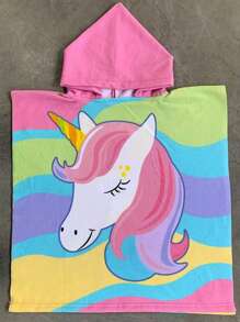1PC Kids Beach Towel For Boys Girls, Mermaid Hooded Bath Towel Wrap, Toddler Pool Towel With Hood For 3-6 Years Old