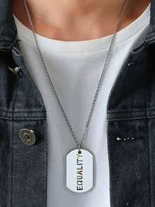 MONALLY 骄傲月嘻哈风格彩虹 LGBTQ+ 平等字母吊坠项链，不锈钢夏季饰品礼物 - 彩色 - 查看 3