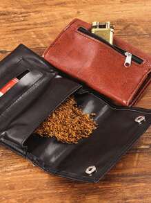 Spersonalizowana, grawerowana skórzana torebka na tytoń, zabytkowy woreczek na tytoń, zapalniczka, nóż do papierosów, schowek na bibułkę, prezent dla taty, na Dzień Ojca, męża, chłopaka, z nadrukiem graficznym