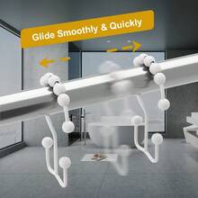 Mountain Shaped Double Hook Shower Curtain Hooks, Sliding Ball Curtain Rod Accessories For Home Bathroom Bathroom Decor