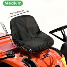 Heavy Duty Waterproof Tractor Seat Cover For Ride-On Lawn Mowers - Black Polyester, All-Season Protection, With Safety Strap, Durable And Suitable For Outdoor Use, Yard Maintenance | Stretchy Material, Tractor Accessory