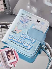 Cute Photo Album, Butterfly Design Leather PU Cover, Portable Mini Card Holder Collection Album - Multicolor - View 14