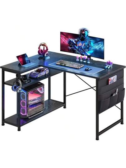 L字デスク ゲーミングデスク 机 PCデスク 幅98cm パソコンデスク 右棚 Amazon | L字デスク ゲーミングデスク 机 PCデスク 幅98cm