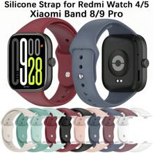 Weicher, komfortabler Silikonarmband kompatibel mit Redmi Watch 4/5 mit Metallstecker, einfarbig, kompatibel mit Xiaomi Band 8 Pro/9 Pro, Ersatz-Armband