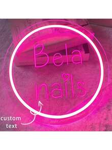 Custom Round Neon Sign, Room Decor, Wedding Decor, Commercial Signage, USB LED Neon Light, Personalized Birthday Gift. - Singel Color - View 4