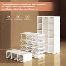 Armario plegable, altura 170 cm, con 6 compartimentos y 1 barra - PP - para salón, dormitorio, apartamento, guardarropa