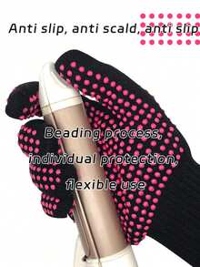 2 piezas Juego de Alfombrilla y Guante Resistentes al Calor, Adecuado para Tenacillas, Plancha y Alisador de Cabello - Protege tu Cabello y Manos de Daños por Calor - Multicolor - Ver 10