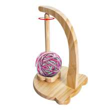 AAMTE 1pc Wooden Crochet Tool Set With Rotating Yarn Holder And Phone Stand - Multifunctional Hand Woven Yarn Storage For Knitting And Crafting, Ideal Gift For Crafting Enthusiasts