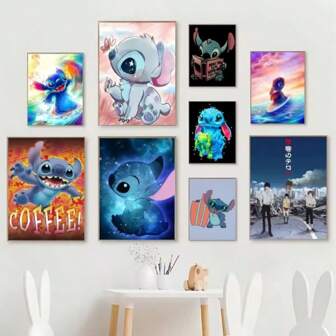 1 st. optioneel frame posters wandkunst Disney anime poster kunstpapier sticker koffiehuis bar kamer wanddecoratie, wandkunst met frame