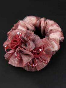 1 pièce Chouchous floraux pour les femmes, convient pour le quotidien, les repas, les sorties, les voyages, les déplacements, la photographie, assortis aux tenues de printemps et d'été, cadeau pour la Fête des Mères