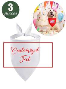 20 Pieces/10 Pieces/1 Piece Custom Name Letters Or Text Pet Cat Dog Animal Triangle Scarf Bib Scarf Pet Saliva Accessory Triangle Scarf, Suitable For Customizing Pet Names Or Greetings, Can Be Given As A Pet's Birthday Gift