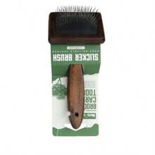 1pc Wooden Pet Grooming Brush, Dual Use For Dogs & Cats, Long Hair Detangling Massage Brush, Anti-Static, Fur Removal, Pet Grooming Tool