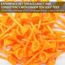Golf Tees Plastic 3 1/4 Inch Upgrade Unbreakable Bulk 50 Packs Reduce Friction Side Spin Stable 83 Mm Long Tee For Golfer Practice - Orange - View 5