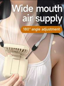 Ventilatore da collo, design elegante, silenzioso, ventilatore pieghevole portatile USB da tavolo con supporto per telefono cellulare, multifunzionale, batteria a lunga durata per ufficio, studenti