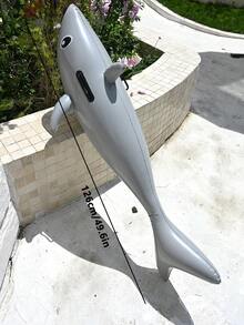 1pc Inflatable Shark Shaped Water Floating Row, Summer Swimming Pool & Beach Party Floater, Perfect Summer Gift - Grey - View 6