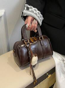 2025 Novo Lançamento Bolsa de Luxo Leve de PU Sólido, Sacola Fashionista Retrô para Uso Diário e Presente de Férias para Mulheres