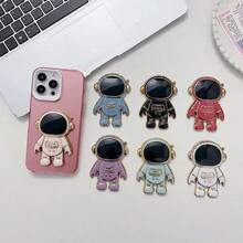 3pcs/Set 3D Cartoon Astronaut Electroplated Desk Phone Stand, Multi-Functional Slouchy Phone Holder - Multicolor - View 6