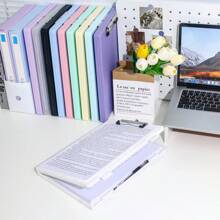 1 pezzo raccoglitore ad anelli A4 - in materiale PP durevole, con grande capacità, con design a doppio pulsante, adatto per uso in ufficio e da studente, organizer da scrivania, per il ritorno a scuola, forniture scolastiche