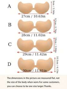 10pcs/Set 4 Pairs Mango Shaped Silicone Bra Inserts Push Up Invisible Pads, 2 Pairs Self-Adhesive Wireless Mango Bras, Women's Underwear & Intimates, Necessary For Women In Summer, Gym, Sports