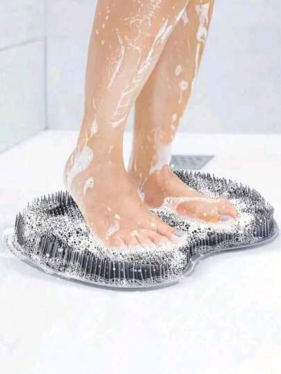 1 Piece Silicone Foot Scrub Pad For Use In The Shower, Exfoliating And Cleaning Feet. Multi-Functional Silicone Bath Mat, Suitable For Back And Foot Scrubbing, Non-Slip Shower Massage Pad.