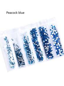 1728 Pcs Flat Back Crystal Glass Nail Art Rhinestones. 4#-12# 6 Sizes Mix DIY Decorations For Nails, Clothes, Bags, Hair Accessories, Cars, Beddings, Pendants, Etc. Suitable For Teenage Girls, Women Nail Art, Eye Makeup, Face Stickers, Jewelry Decoration Flat Back Rhinestones. 6 Bags Of Crystal Glass Flat Back Rhinestones. Nail Charms Nail Gems Nail Supplies