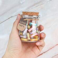 55Pcs Capsule Pills Love Message Note In A Glass Bottle,Cute Love Pills Smiling Face Love Friendship Letter With Wishing Bottle,Valentine's Day Love Capsule Letters Romantic Paper Love Message For Boyfriend Girlfriend Anniversary Birthday Mother's Day Gift