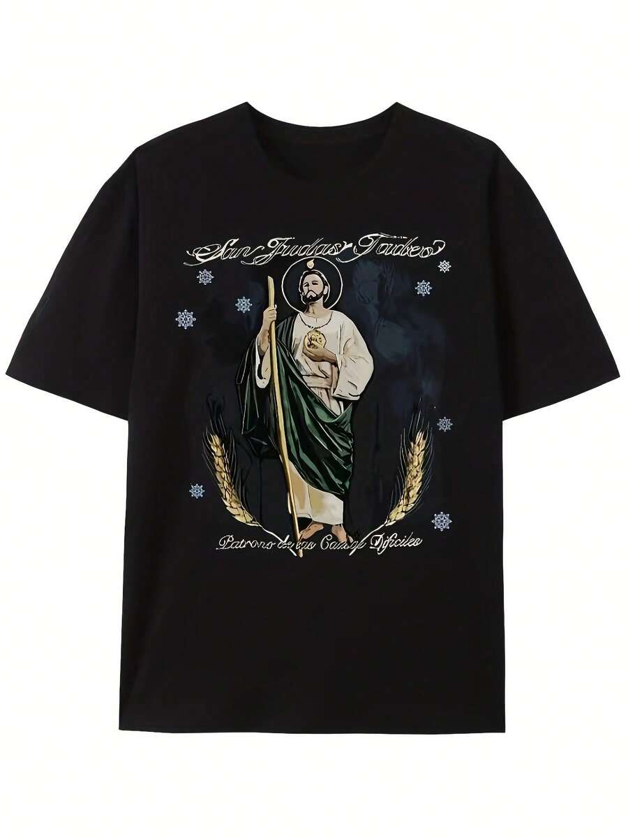 TADEO AP\U00D3STOL JUDAS TADEO RELIGIOUS T-SHIRT T-SHIRT - Black - View 1