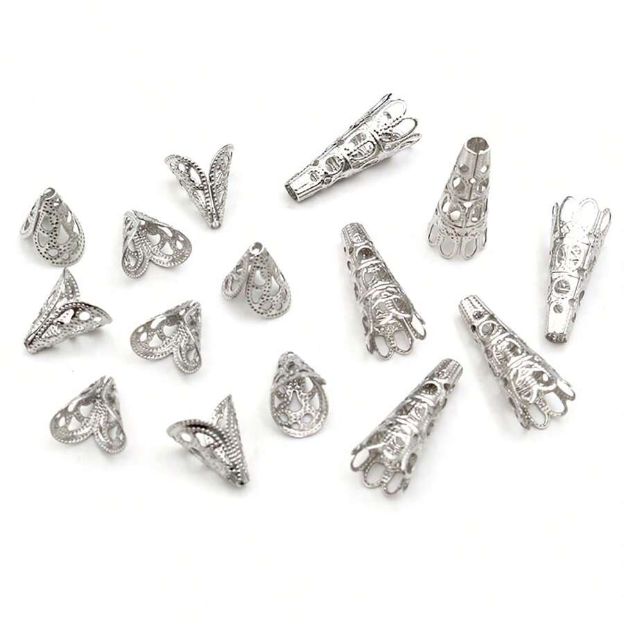 20pcs Stainless Steel Beads Caps Flower Shape Spacer Bead End Caps DIY Jewelry Making Findings For Necklace Bracelet Accessories
