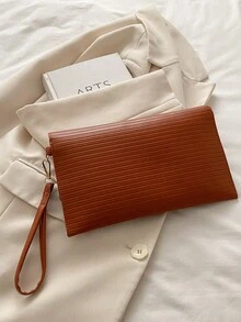 New Fashion Minimalist Design Solid Color Envelope Handbags, Vintage Style Women Bag - Brown - View 8