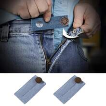 2/4pcs Elastic Waist Extender Buttons, For Jeans, Adjustable Belt Expansion Rings, Seamless Instant Button Extender, For Pants, Knitted Items - Multicolor - View 14