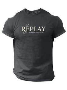 Replay New York Men's Short Sleeve T-Shirt With Printed Design, Suitable For Spring/Summer Season