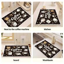 1 pieza Felpudo drenante para encimera de cocina, alfombrilla antideslizante absorbente de agua, felpudo de uso múltiple lavable para encimeras, cafeteras, mesas de comedor, platos