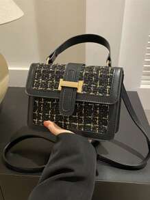 Bolso cuadrado de hombro y cruzado de moda para mujer, Colección Otoño/Invierno 2024