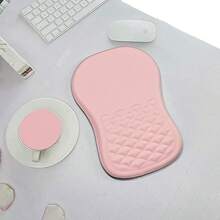 2 件符合人体工程学的电脑桌鼠标垫，带腕托，粘弹性泡沫按摩设计，可缓解疼痛，防滑凝胶 PU 底座，光滑的鼠标表面，非常适合游戏、家庭和办公室，黑色