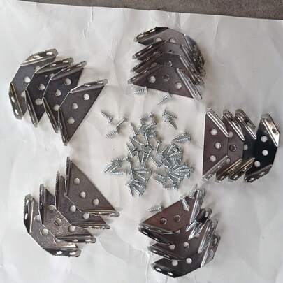 304 Stainless Steel 90° L Corner , Heavy Duty Right Angle Support Fastener, Furniture Cabinet Hardware With Screws