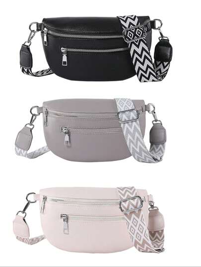 Soft Leather Women's Fashionable Casual Waist Bag, Saddle Bag, New And Versatile Chest Bag, Shoulder Crossbody Bag, Travel Phone Bag.