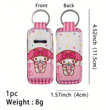 Sanrio 1 Set (5pcs) Sanrio Cartoon Printed Lip Balm Keychain Clips, Suitable For Bags, Accessories, Travel Items