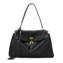 Genuine Leather Shoulder Bags For Women, Designer Handbags Women, Black Purses And Bags Ladies,  Travel Essential, Valentine's Day  Gifts Women, Luxury Brand Large-Capacity Bags, High-Quality Cowhide Crossbody Tote Bags, Armpit Bag, Lock, Multi-Compartment, Adjustable Shoulder Strap - 黑色 - 查看 3