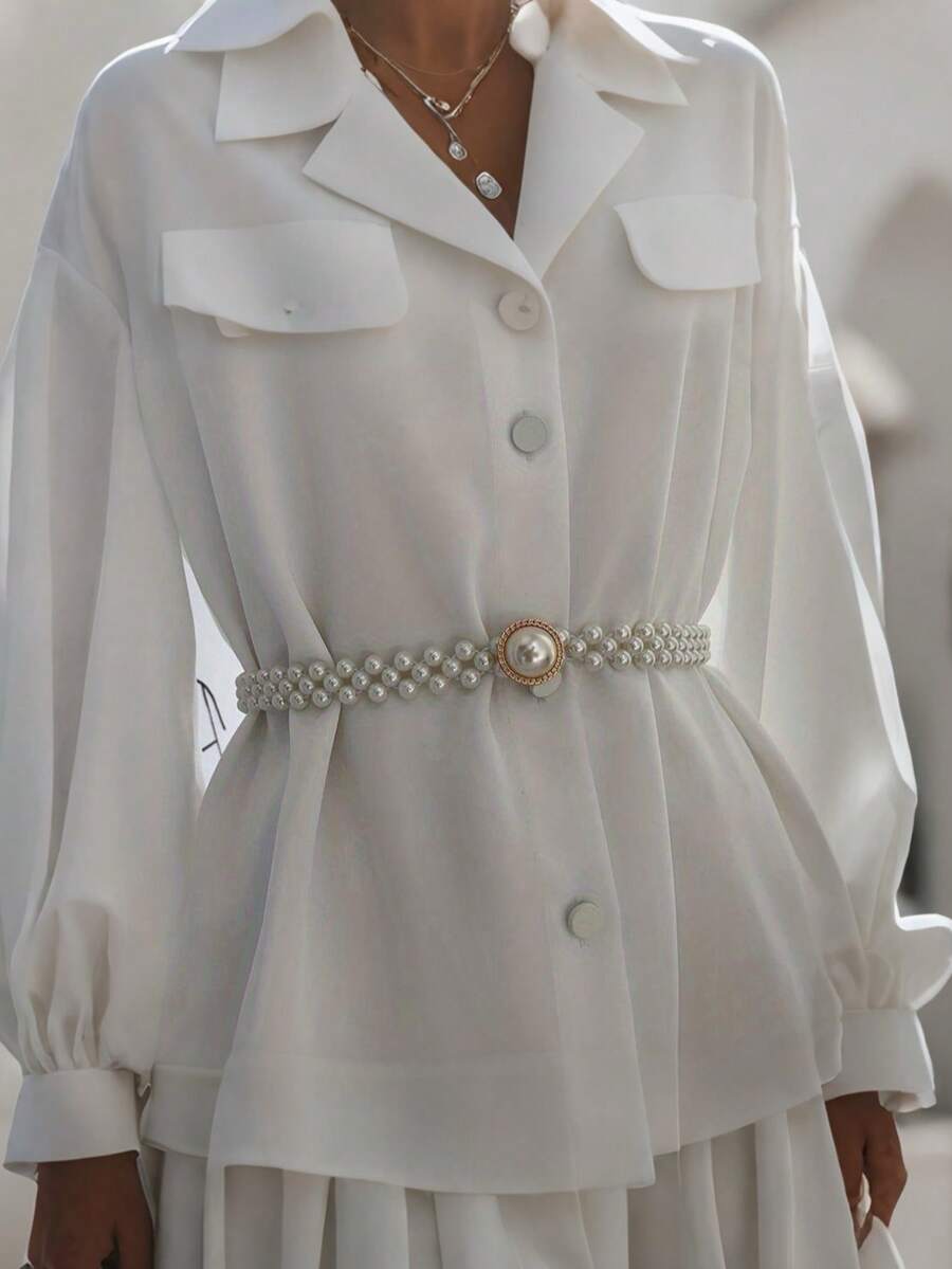 1pc Women's Dress With Detachable Belt, Minimalist & Functional