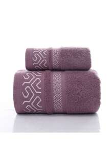 Set de 2 toallas de baño, toalla de baño de secado rápido, suave, ligera y absorbente, juego de toallas de baño de 2, elegante toalla de ducha para el baño, juego de toallas jacquard como regalo para la decoración del baño, salón de belleza, hogar - ideal para verano y vuelta al cole
