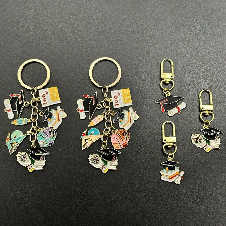 1pc/3pcs Graduation Gifts Set Creative Graduation Cap Pencil Flower Certificate Keychains Fashion Graduation Party Favors Y2K - Multicolor - View 1