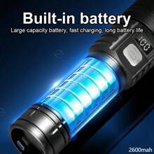 Novo Flashlight Brilhante de Verão, Exibição Digital, Iluminação de Emergência com Zoom de Longo Alcance, Bateria de Lítio de Alta Capacidade com Longa Duração, Lanterna LED Pequena À Prova D'água e Portátil, Durável, Patrulha, Esportes Ao Ar Livre, Acessórios para Camping