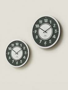 WOZOOM Wozoom Modern Minimalist Round Wall Clock, Overall Beige & Brown Color Scheme, Concise And Elegant. The Dial Features Bold Numeral Lines, Central Brown Circular Ring With Silver Pointers, Sophisticated Design. Pendulum Swing At The Bottom Adds Liveliness. Perfect Home Decor Choice For Living Room, Bedroom, Etc.