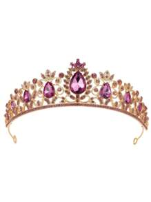 1 pieza Diadema de lujo con diseño de corona con decoración de strass para mujer, para decoración, usado para decoración de bodas, fiestas, concursos de belleza, ceremonias de adultos, baile, desfiles de moda y decoración floral, decoración de pasteles, decoración navideña