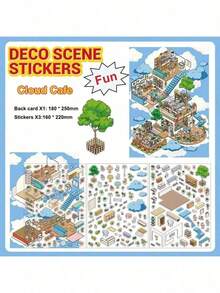 5-In-1 Undersea Series 3D Sticker Set, Multi-Layer Large Size Sticker Kit Includes Tweezers, Adorable Super Complex 3D Miniature Stickers (3pcs Stickers + 1pc Scene Card), Cartoon Simulation Operation, More Detailed Scene Craft Stickers, Creative 3D Stereo Micro Scene Collage, Cute Stress Relief DIY Sticker Painting, Intellectual Small House Decor Stickers, No Cutting Scene Stickers, 3D Layered Stereo Small House Stickers - Multicolor - View 3