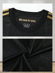 Classic Black Gold Football Shirt - Football Sportswear Set, Customizable Logo, Number, Name