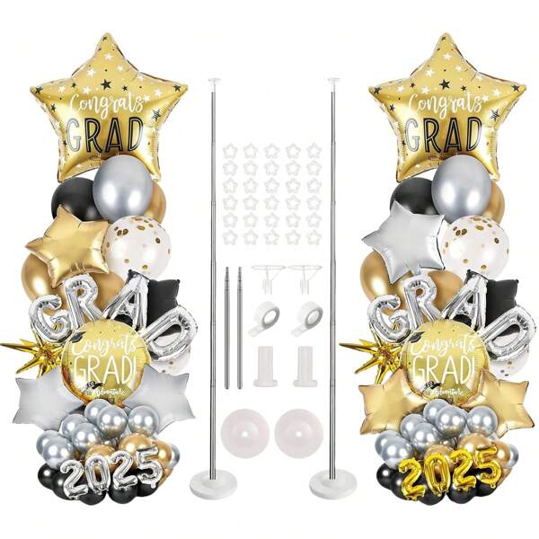 2 Sets Adjustable Featherless Balloon Pillar Kit - No Electricity Needed, Plastic Balloon Stand For Wedding, Birthday, Anniversary, Confirmation, Christmas, Thanksgiving, Valentine's Day Decorations