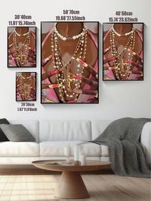 1PC Art, Fashion Poster, Pink Style Fashion Art, Art, Poster, Black Art Print For Living Room Bedroom Bathroom Office And Other Home Decoration, Unframed - Multicolor - View 5
