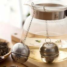 1 Leak-Proof Tea Filter Ball - Perfect For Tea, Spices And Seasonings, Spice Brewer, Seasoning Ball, Tea Brewer, Mesh Tea Filter Net, High-Quality Tea Filter Net, Stainless Steel Mesh Tea Filter Net, Mesh Tea Filter Net, Creative Separable Tea Set, Tea Set Kitchen Accessory