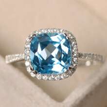 1 pieza Nuevo accesorio de joyería de moda, anillos de circonita cuadrados en azul marino, verde, rojo y azul claro, adecuados para uso diario, fiestas, festivales y regalos para mujeres